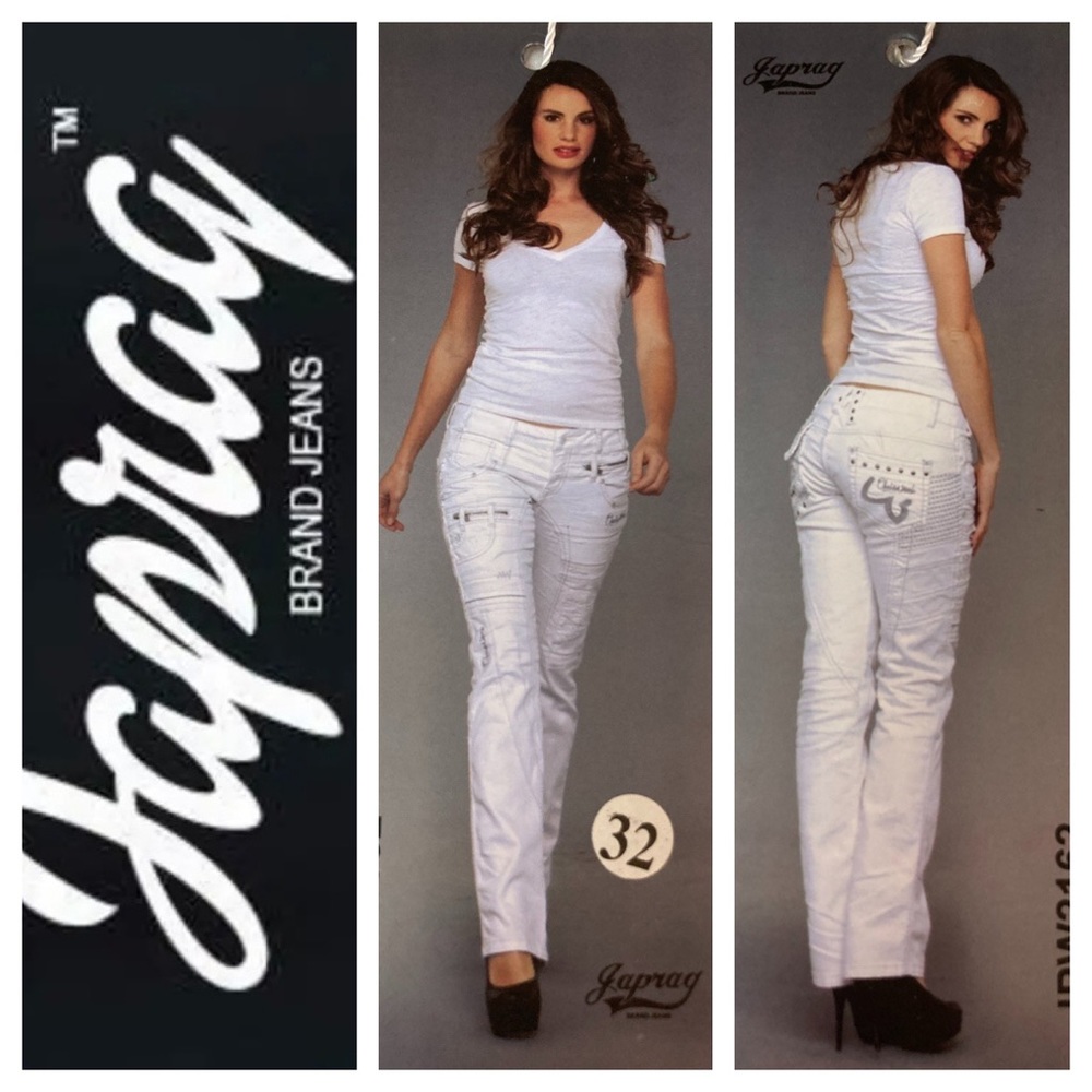 ⭐️NWT JapRag JPW2162 Low Rise Detailed White Jean Size 32